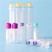 Gennemsigtige kryogene hætteglas Godt Seal Plastic Cryovial Frysning Tube